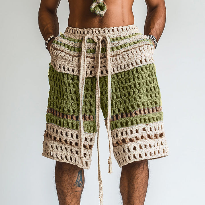 【24-uurs verzending】Heren Vakantie Gevlochten Strandshorts MTA2138C6P