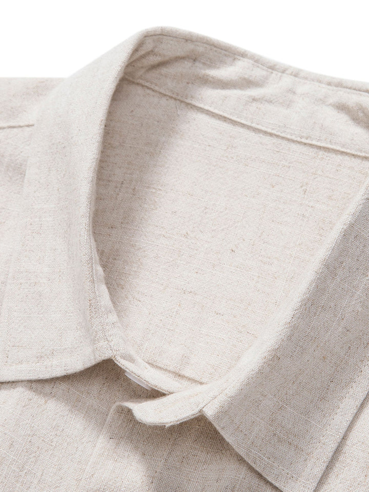 Linnen Rayon Mix Knopshirt & Rechte Linnen Broek