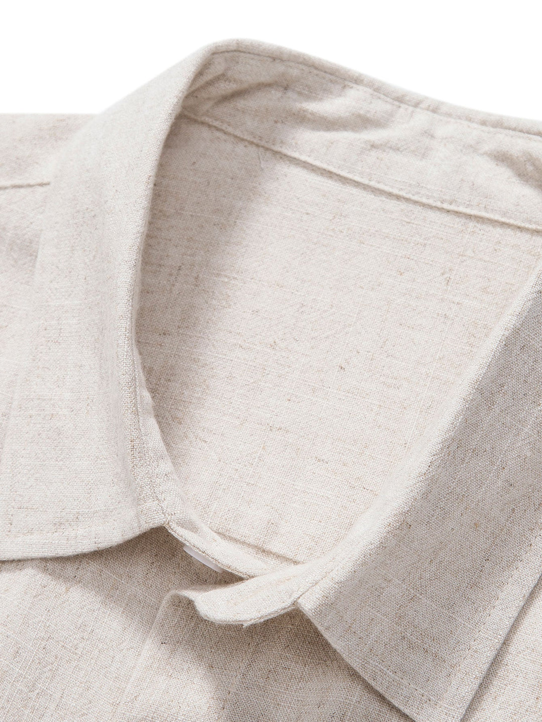 Linnen-rayonmix overhemd met knoopsluiting en rechte linnen broek