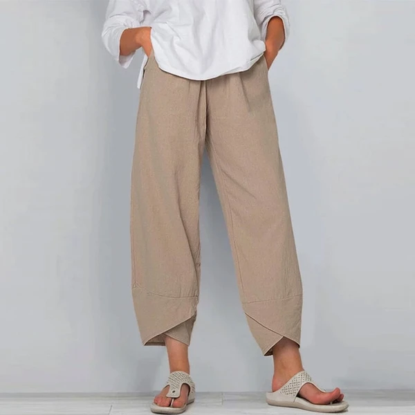 Dames Effen Kleur Los Elegant Casual Simpel Katoen En Linnen Negende Broek 