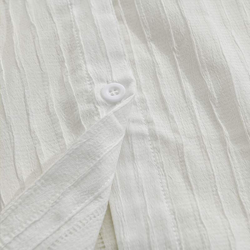 Heren Effen Kleur Gestreepte Revers Shirt met lange mouwen 94598700Z