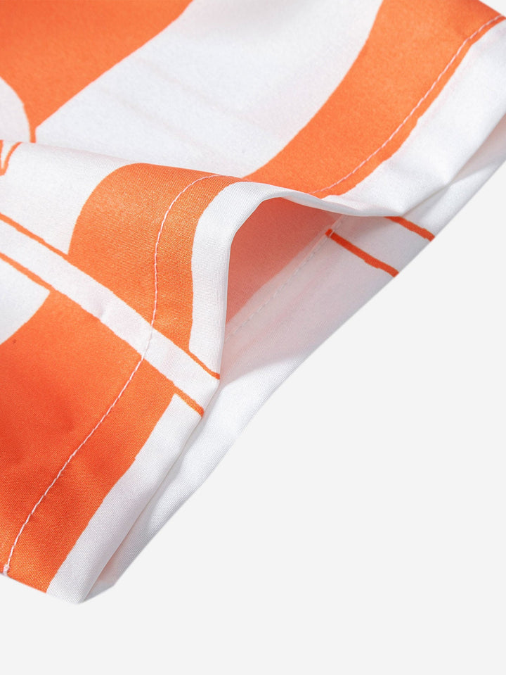 Palmboom Print Doorknoop Shirt & Heren Halflange Zwembroek met Trekkoord