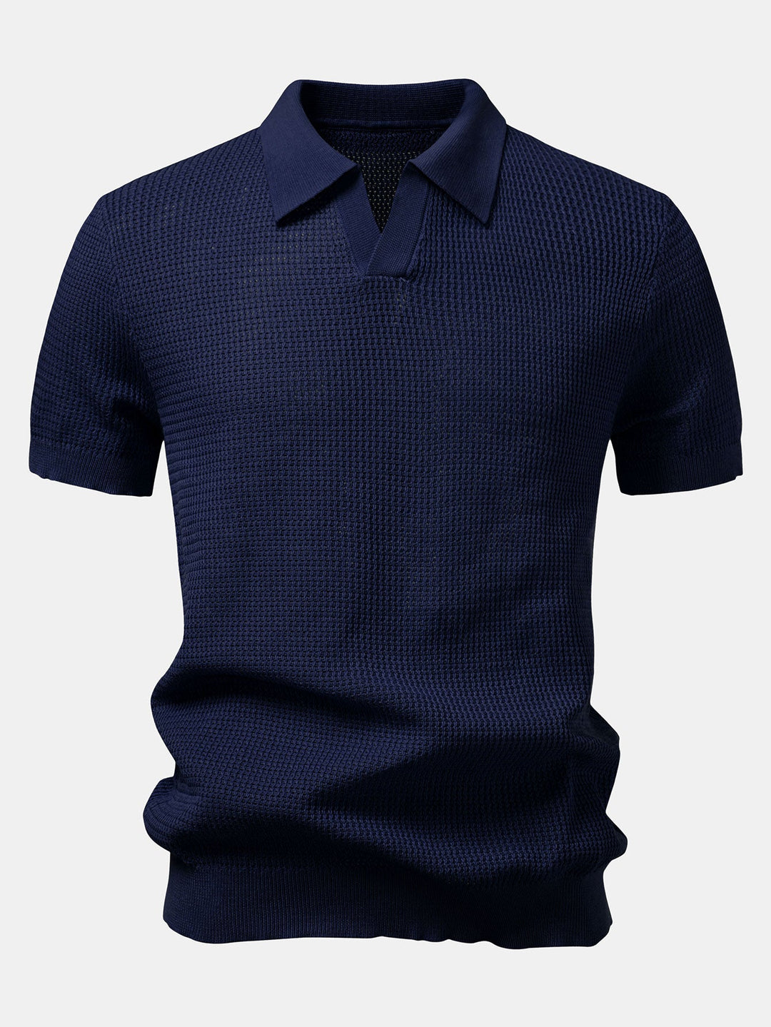 Getextureerde Johnny Kraag Gehaakte Tricot Polo