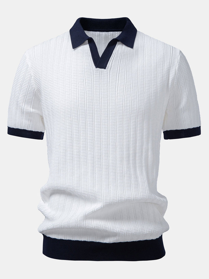 Contrast Getextureerde Johnny Kraag Polo & Slim Fit Getaperde Broek