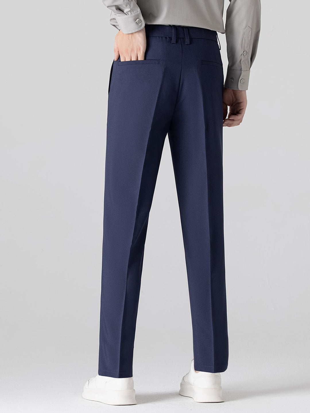 Contrastafwerking Geribbelde Johnny Kraag Tricot Polo & Slim Fit Getaperde Broek