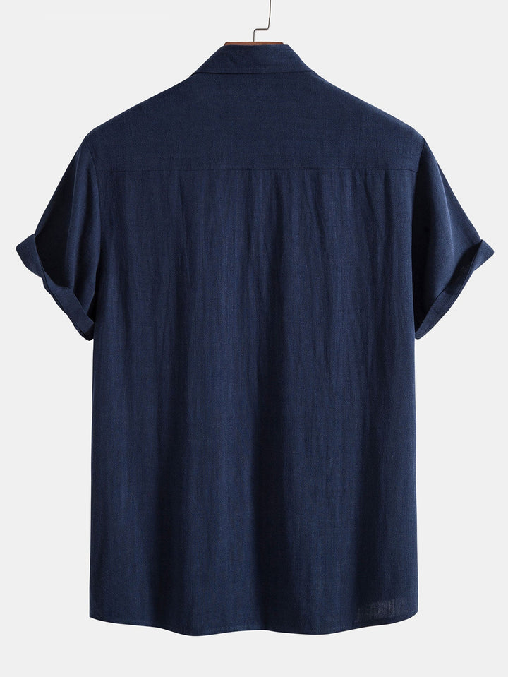 Linnen Rayon Mix Knopshirt & Rechte Linnen Broek