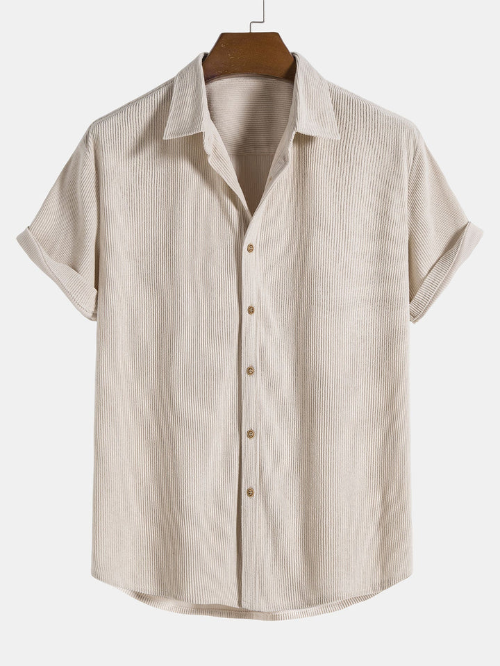 Corduroy overhemd met korte mouwen en shorts