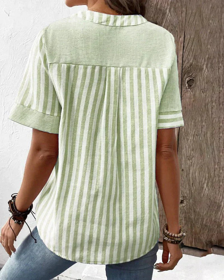 Miranda™ Gestreepte blouse met V-hals