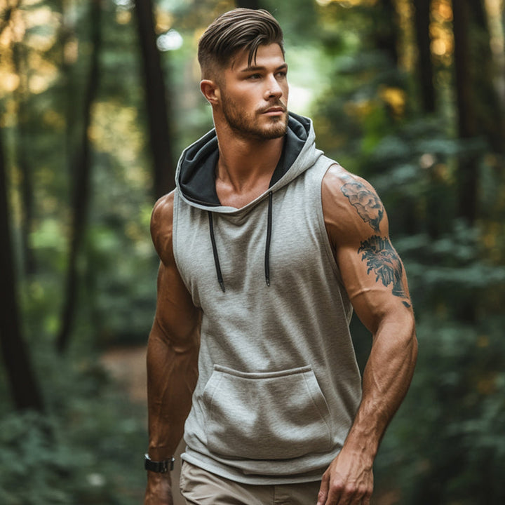 Heren Retro Casual Sport Hooded Tanktop MTA2176E9TO