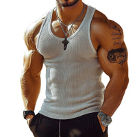 Heren Gebreide Ronde Hals Slim Fit Tanktops MTA2200E1X