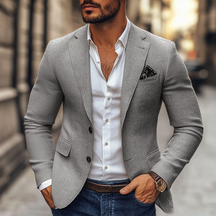 Herenmode Notch Revers Twee Knoppen Casual Blazer 47644865Z