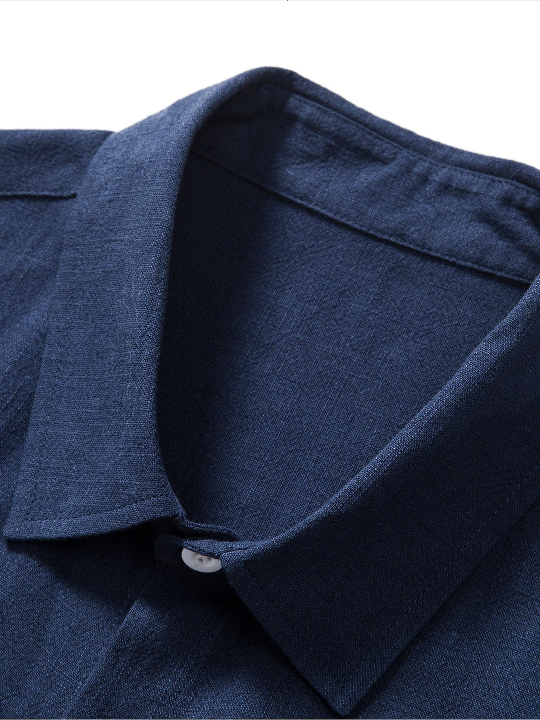 Linnen-rayonmix overhemd met knoopsluiting en rechte linnen broek