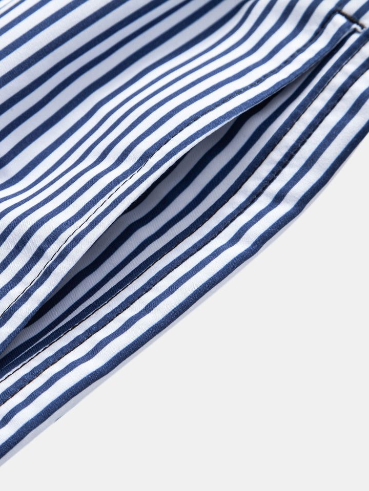 Palmboom Print Doorknoop Shirt & Gestreepte Zwembroek