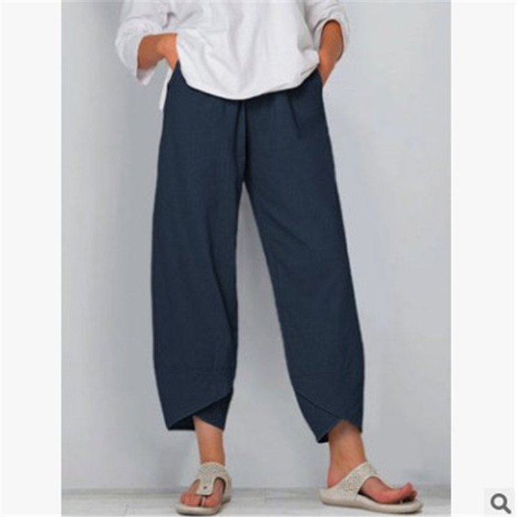 Dames Effen Kleur Los Elegant Casual Simpel Katoen En Linnen Negende Broek 
