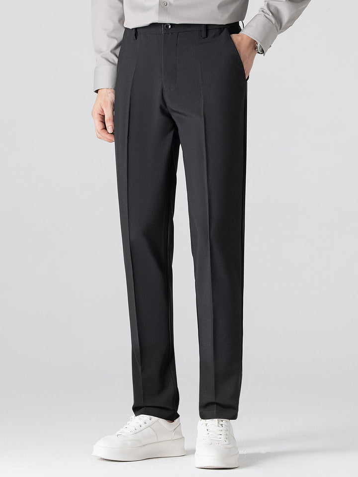 Contrastafwerking Geribbelde Johnny Kraag Tricot Polo & Slim Fit Getaperde Broek