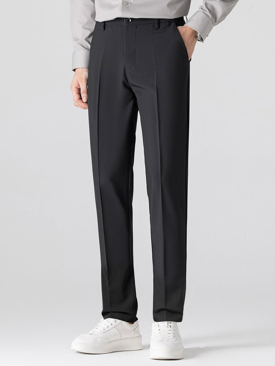 Gedraaide Jacquard Tricot Overhemd & Slim Fit Getaperde Broek
