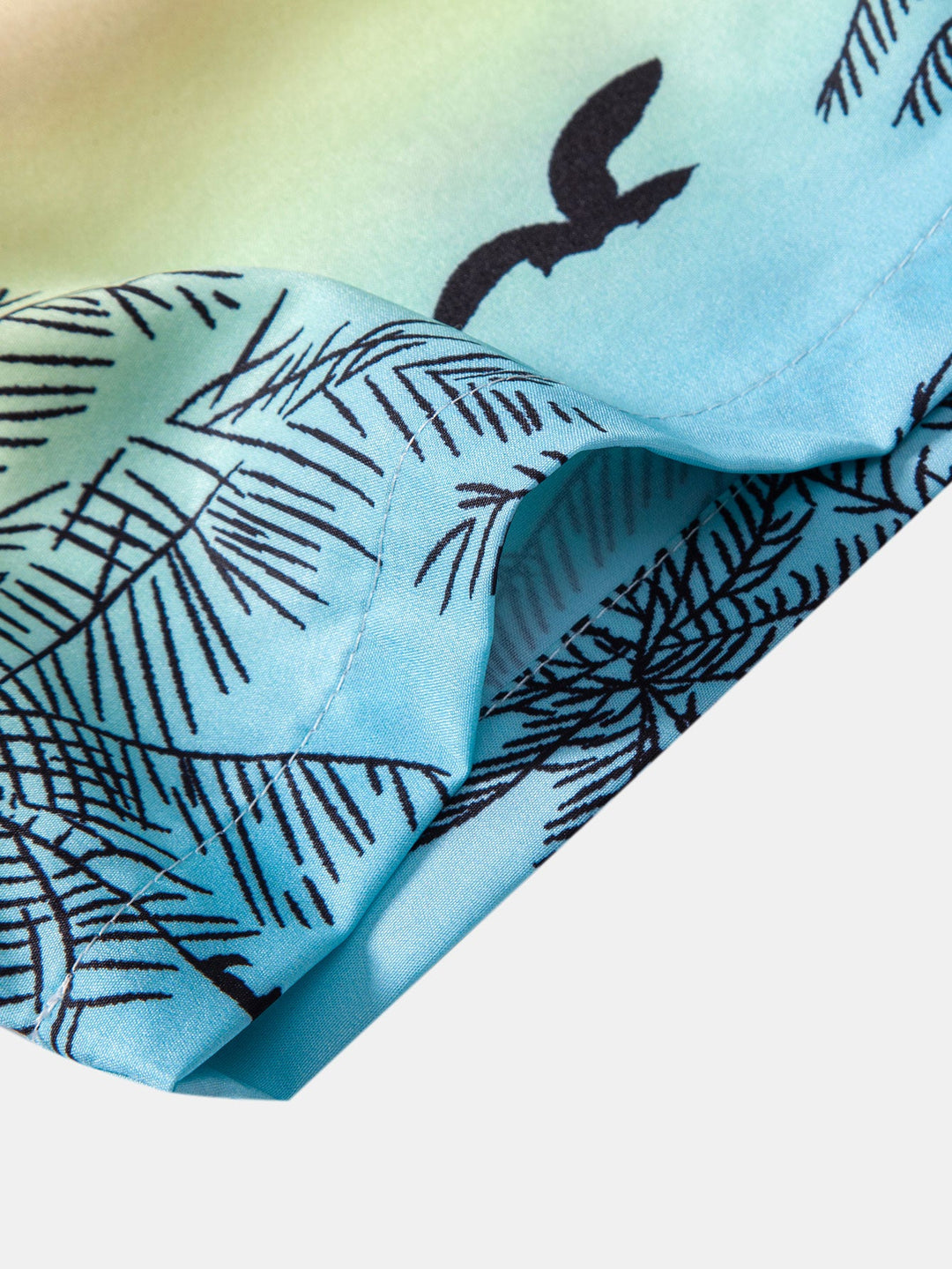 Palmboom Meeuw Print Doorknoop Shirt & Zwembroek