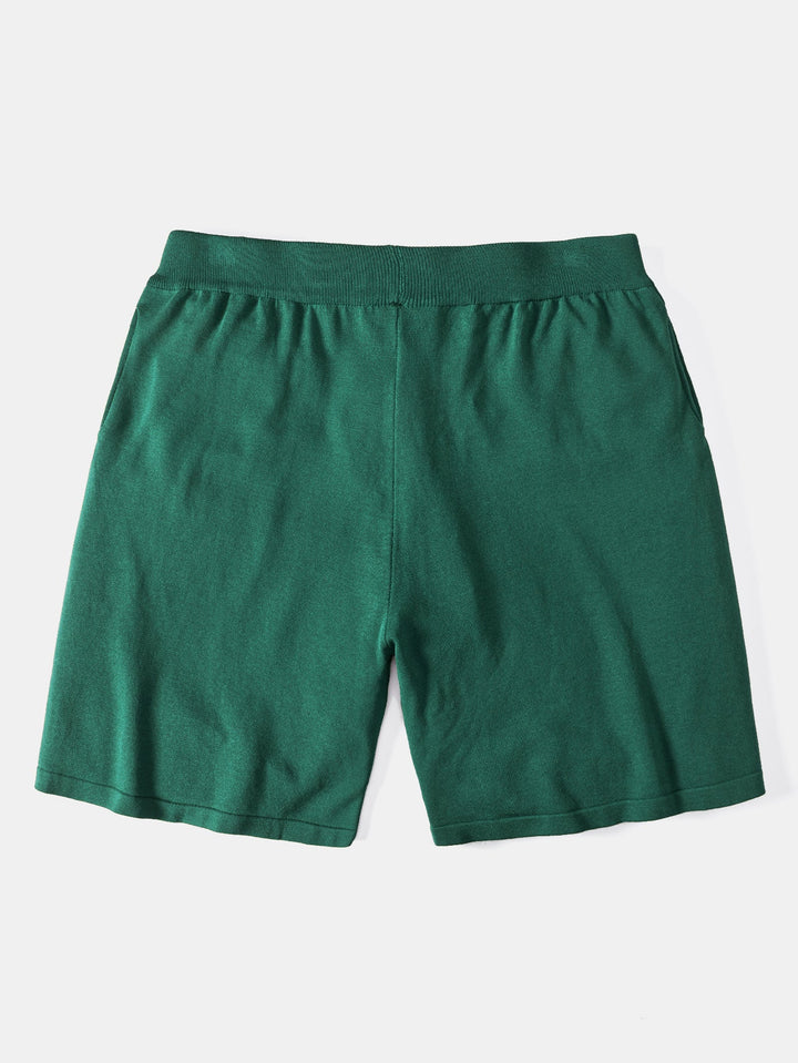 Paisley Knop Tricot Overhemd & Gebreide Shorts