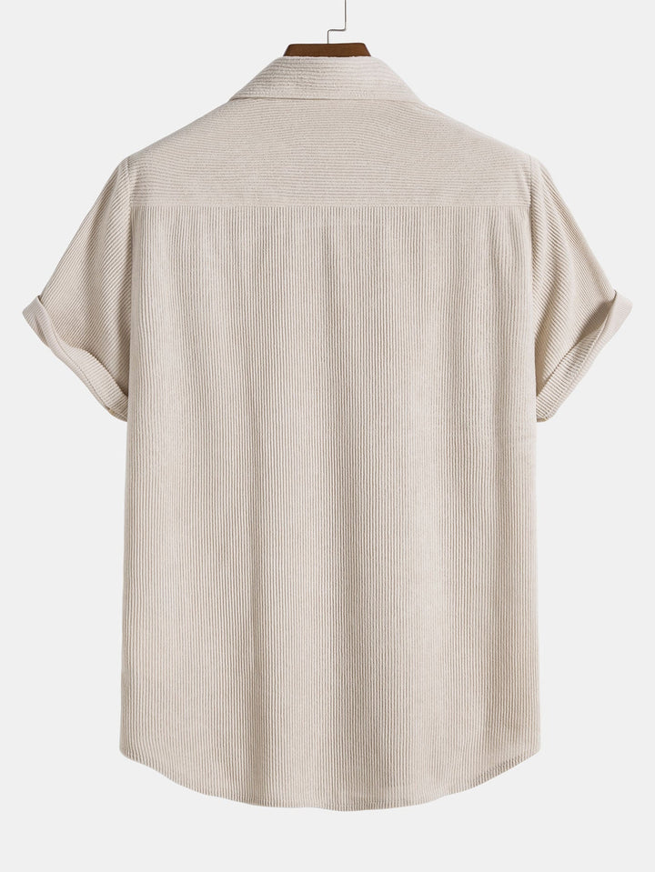 Corduroy overhemd met korte mouwen en shorts