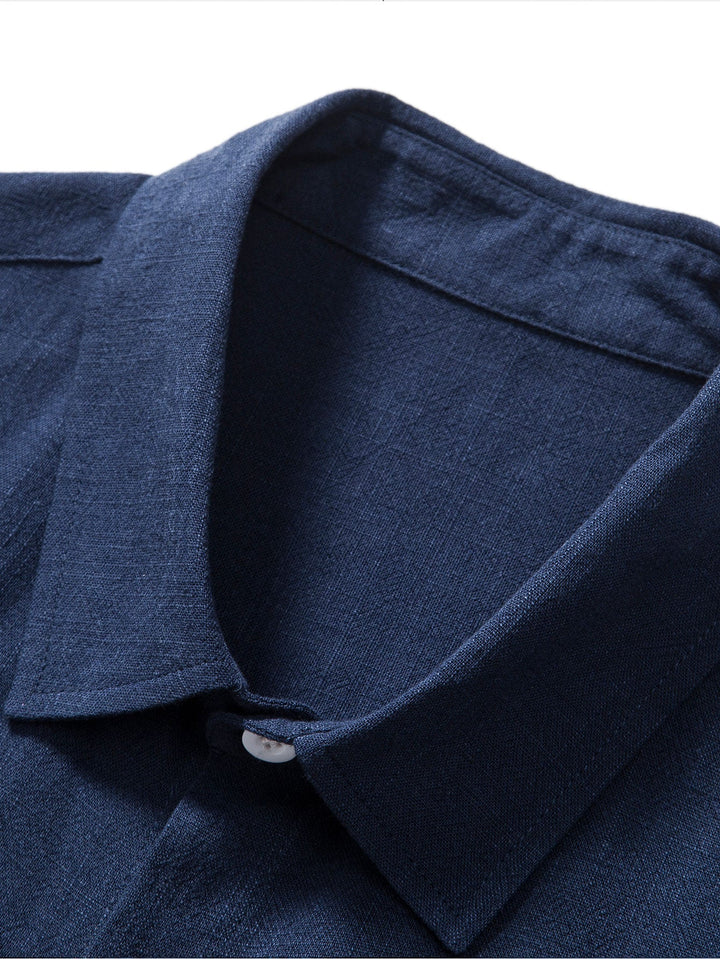 Linnen Rayon Mix Knopshirt & Rechte Linnen Broek