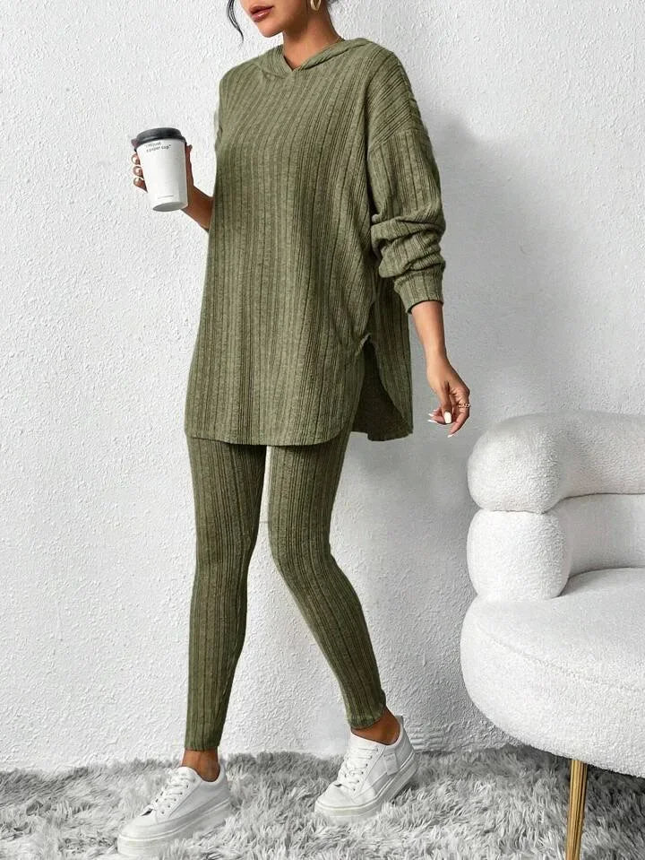 Camden Geribbelde Knit Lounge Set