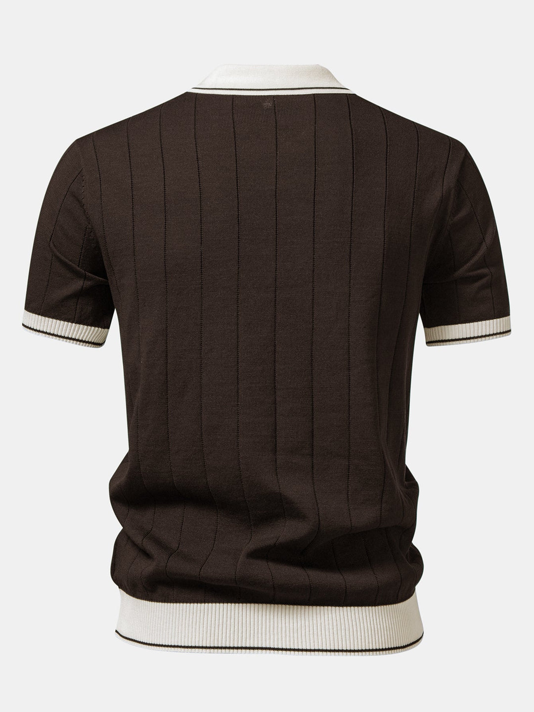 Contrastafwerking Geribbelde Johnny Kraag Tricot Polo & Slim Fit Getaperde Broek