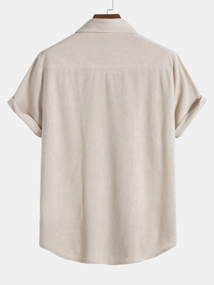 Corduroy overhemd met korte mouwen en rechte corduroy broek