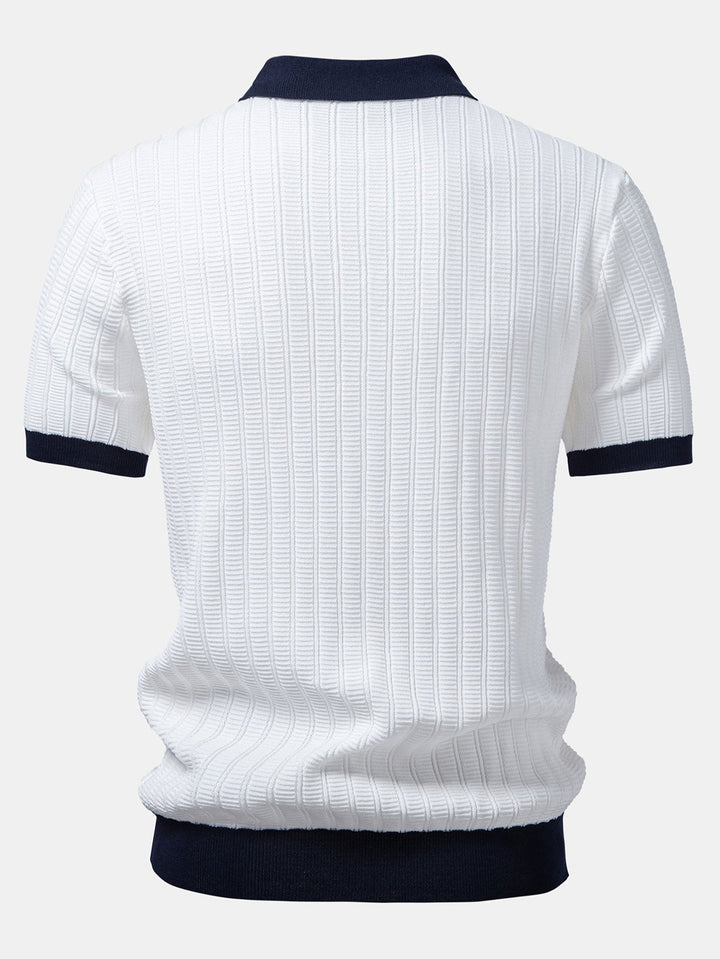Contrast Getextureerde Johnny Kraag Polo & Slim Fit Getaperde Broek