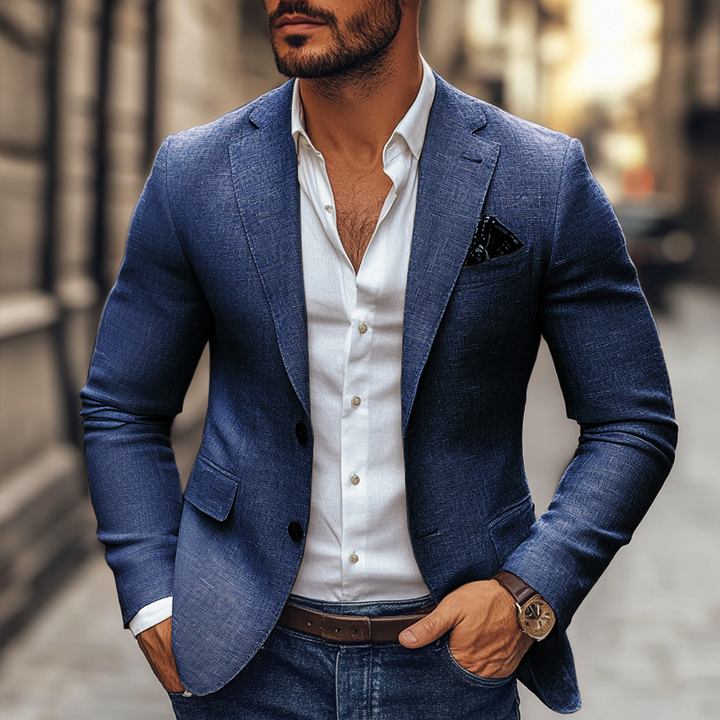 Herenmode Notch Revers Twee Knoppen Casual Blazer 47644865Z