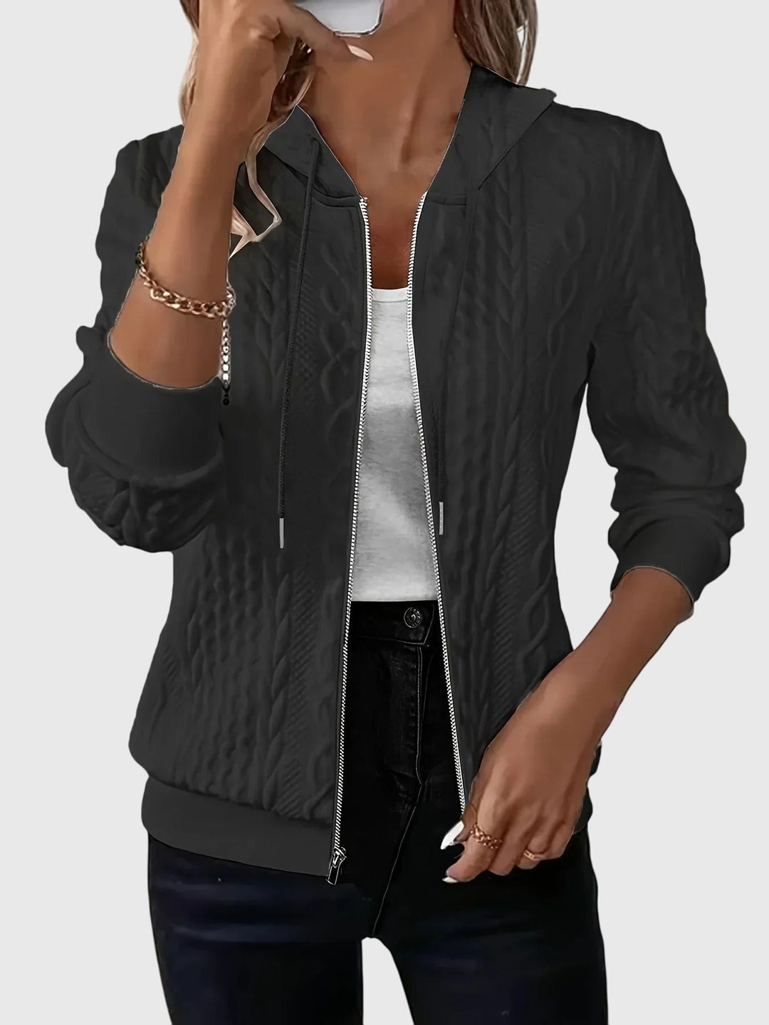 Jenna | Hoodie met Rits