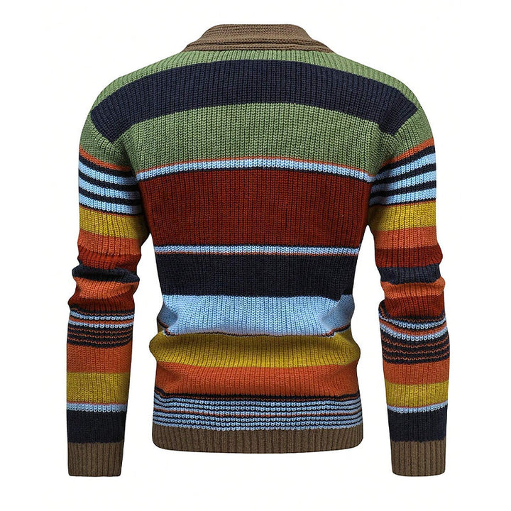 Heren Colorblock Lapel Sweater Jacket 02918584X