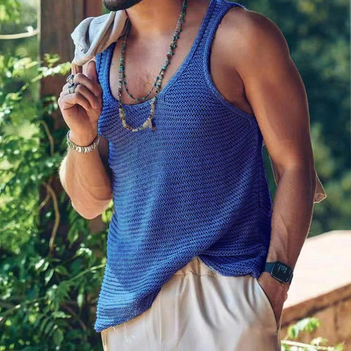 Heren Casual Effen Kleur Gebreide Tanktop 55936533Y