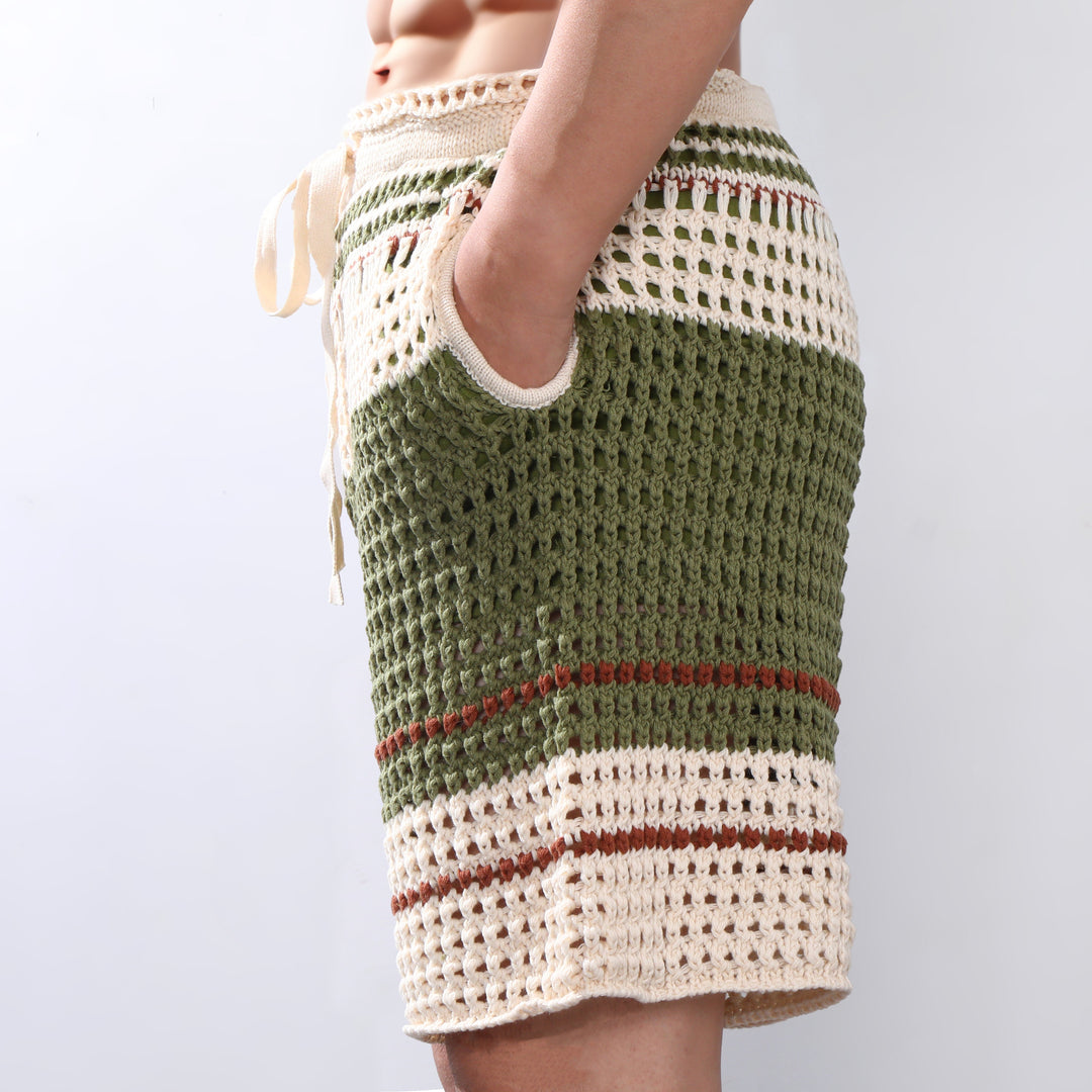 【24-uurs verzending】Heren Vakantie Gevlochten Strandshorts MTA2138C6P