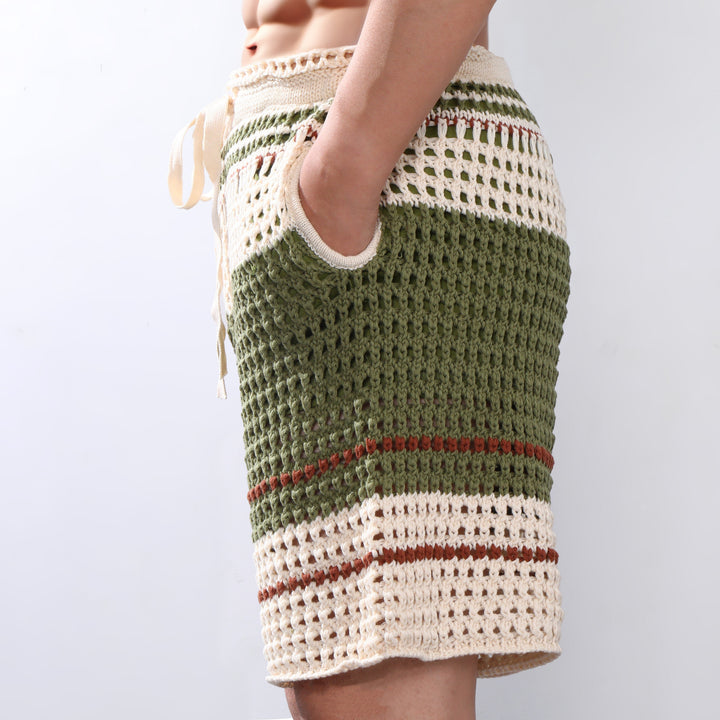 【24-uurs verzending】Heren Vakantie Gevlochten Strandshorts MTA2138C6P
