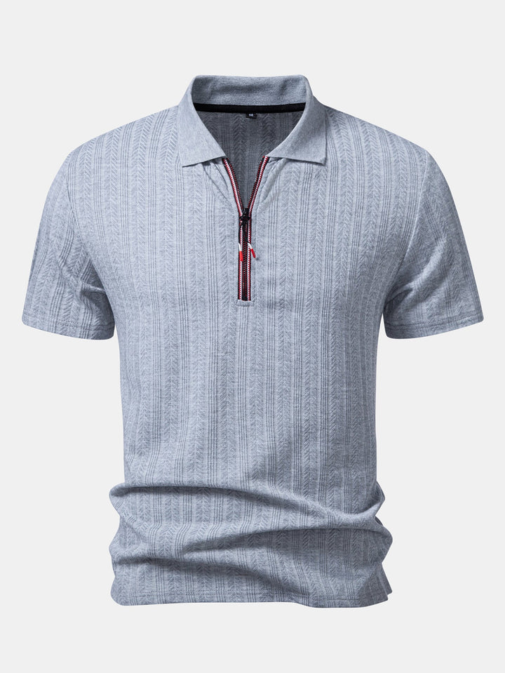Getextureerde Rits Polo