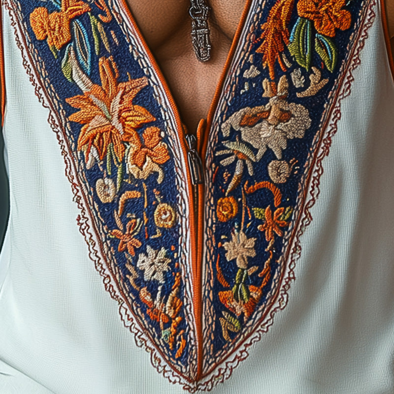 Heren Zomer Etnische Stijl Contrastkleur bedekt Gebreide Tanktop MTA2983E2P