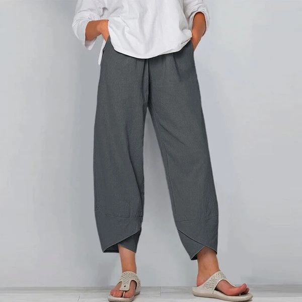 Dames Effen Kleur Los Elegant Casual Simpel Katoen En Linnen Negende Broek 
