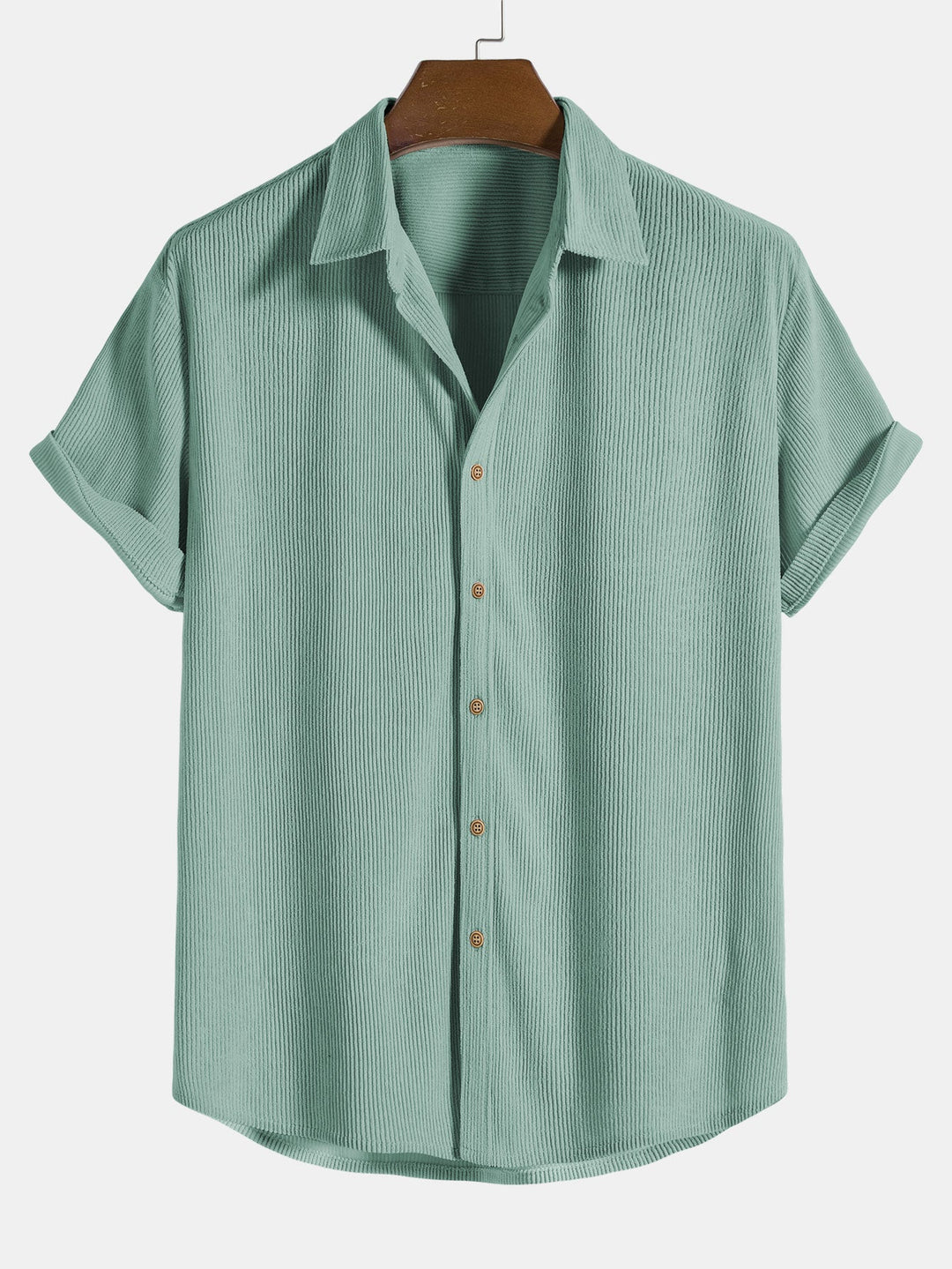 Corduroy overhemd met korte mouwen en shorts