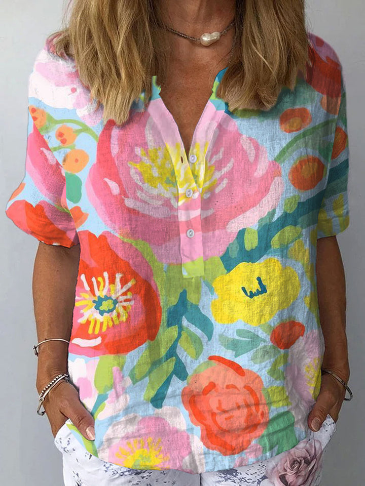 Vrouwen Waterverf Bloemen Kunst Print Jurk