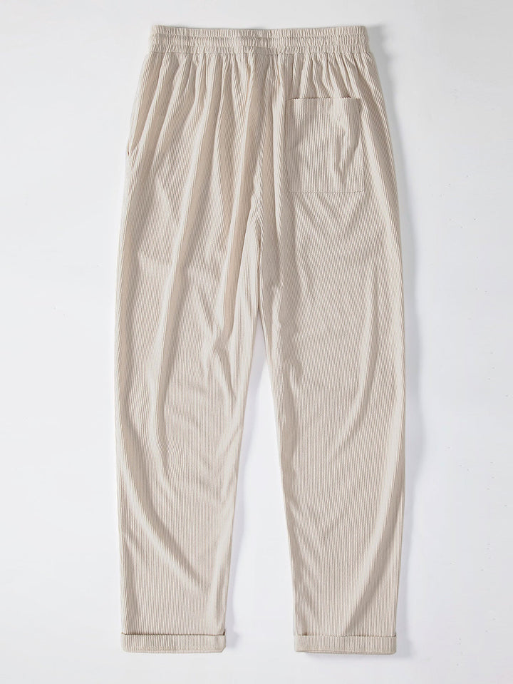 Corduroy overhemd met korte mouwen en rechte corduroy broek