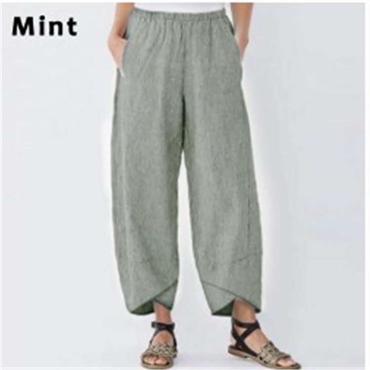 Dames Effen Kleur Los Elegant Casual Simpel Katoen En Linnen Negende Broek 