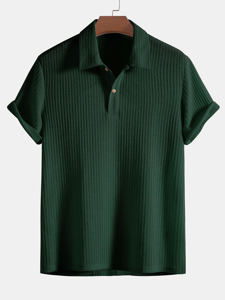 Gebreide Wafel Polo Shirt