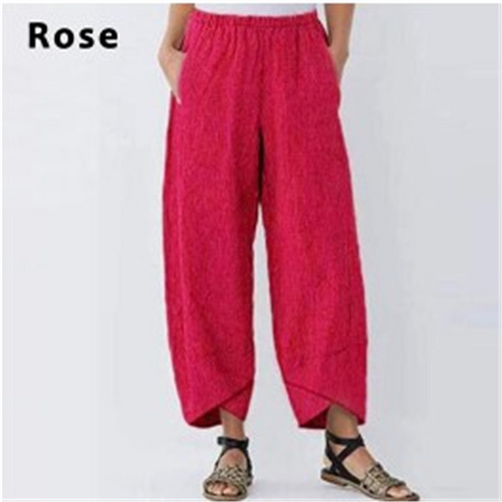 Dames Effen Kleur Los Elegant Casual Simpel Katoen En Linnen Negende Broek 