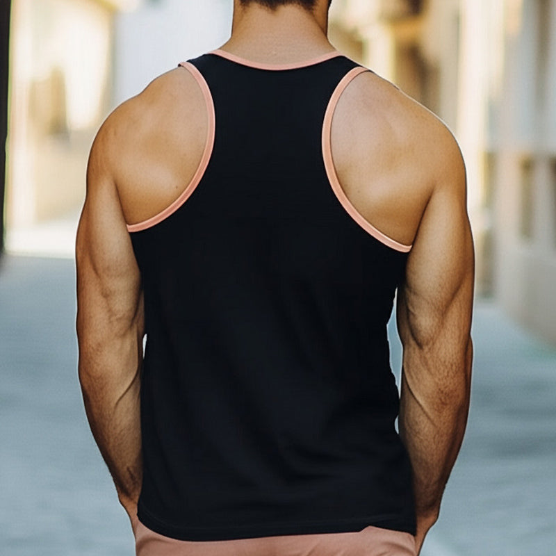 Heren Koel Huidvriendelijk Zwart Katoenen Tanktop MTA2551C6U