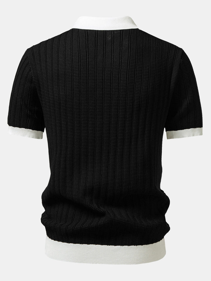 Contrast Getextureerde Johnny Kraag Polo & Slim Fit Getaperde Broek