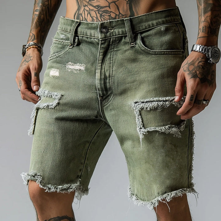 Heren Vintage Denim Gebrushte Shorts MTA1971C7P