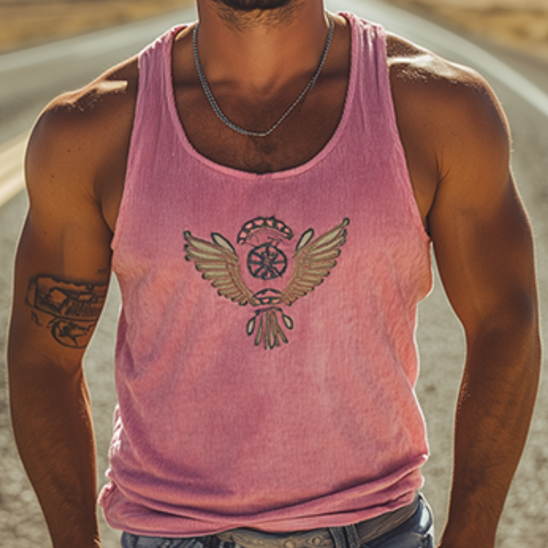 【24-uurs verzending】Heren Classic Casual Amerikaanse Retro Geborduurd Gebreid Gestreept Tanktop 72799567K