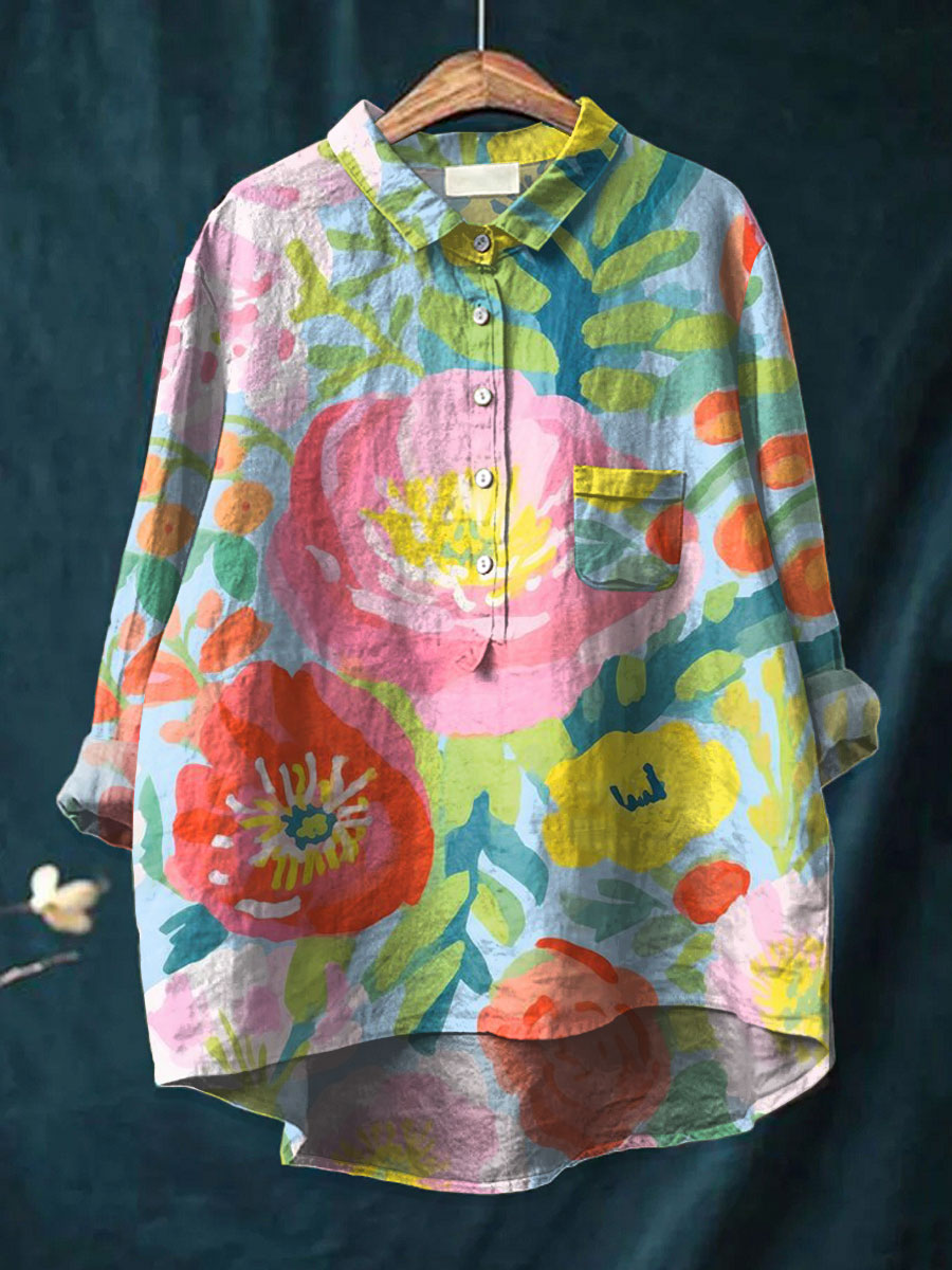 Vrouwen Waterverf Bloemen Kunst Print Jurk