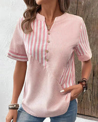 Miranda™ Gestreepte blouse met V-hals