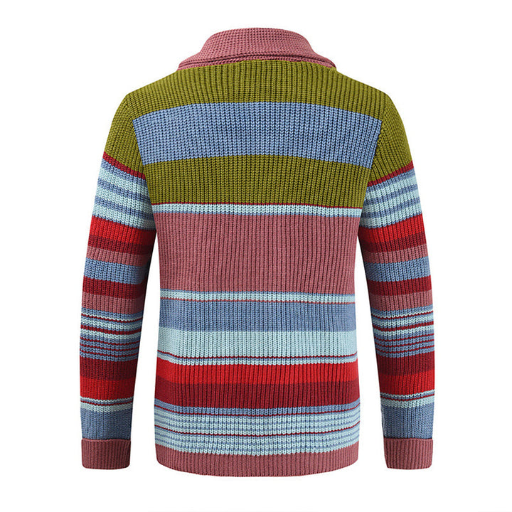 Heren Colorblock Lapel Sweater Jacket 02918584X